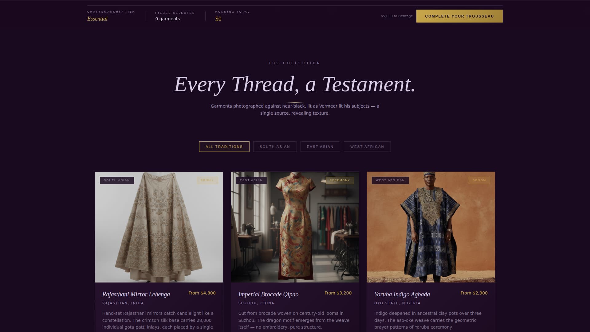 Bridal & Occasion Wear Specialist Booking Website Template