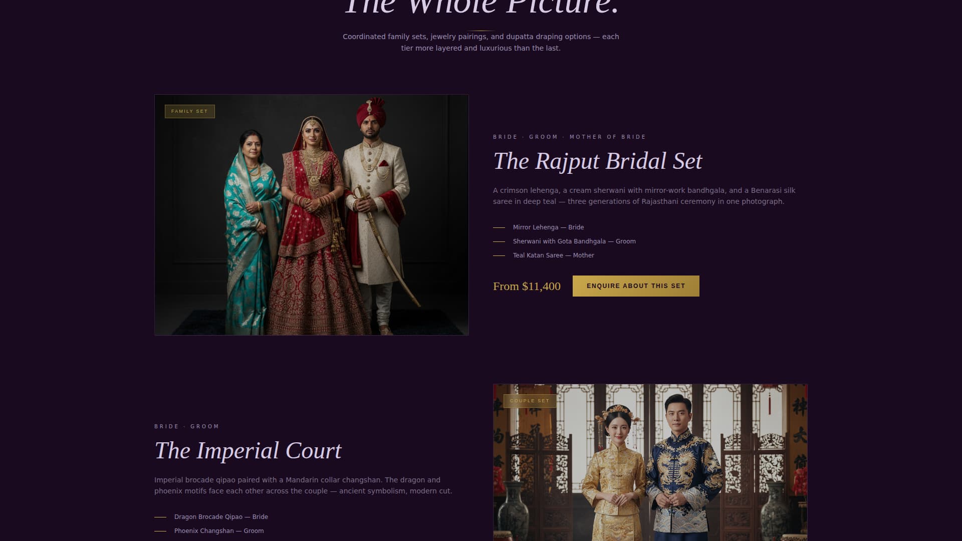 Bridal & Occasion Wear Specialist Booking Website Template
