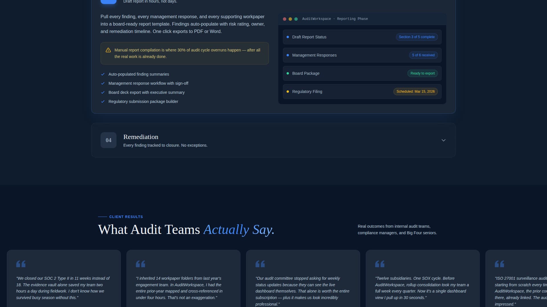 Auditworkspace - Powerful Compliance Landing Page Template