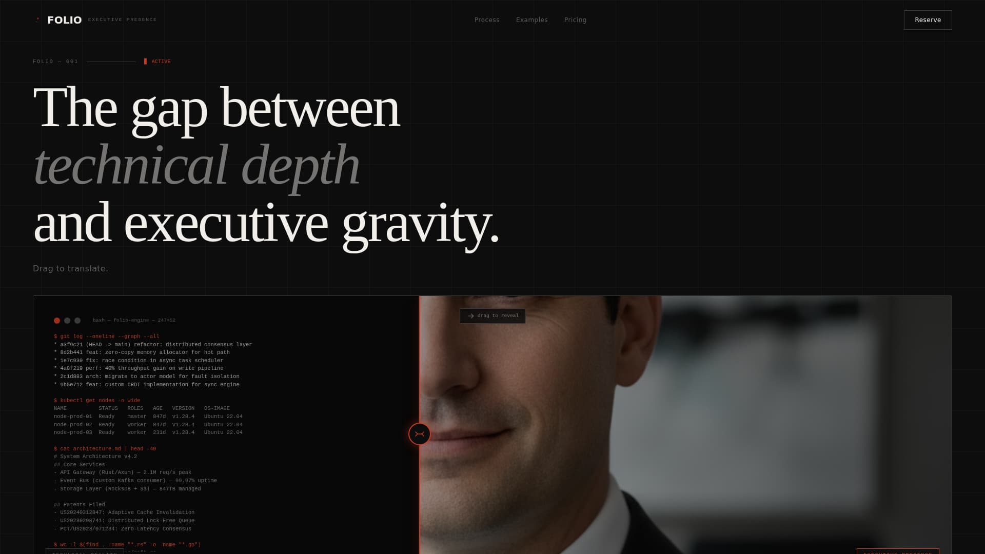 Folio - Immersive Executive Landing Page Template