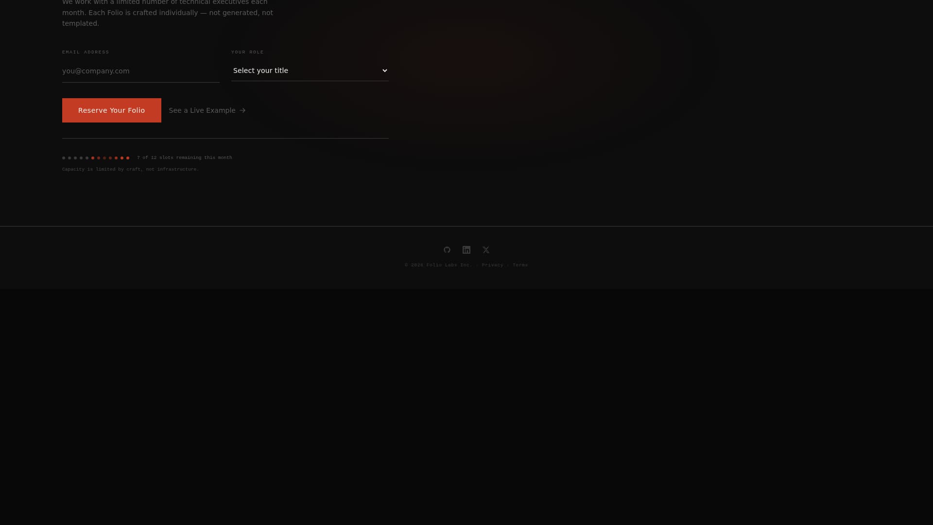 Folio - Immersive Executive Landing Page Template