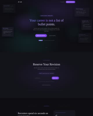 Craft - Immersive Techresume Landing Page Template