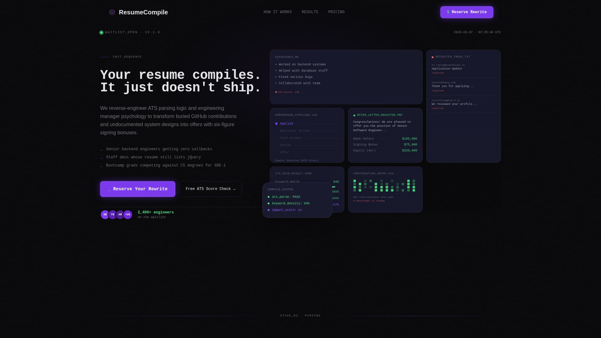 Compile - Highimpact Developer Landing Page Template
