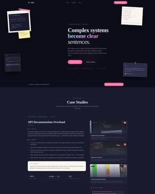 Folio - Iridescent Technicalwriter Landing Page Template
