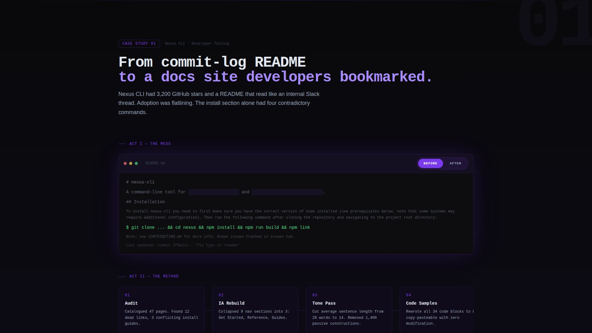 Redline - Immersive Technicalwriter Landing Page Template
