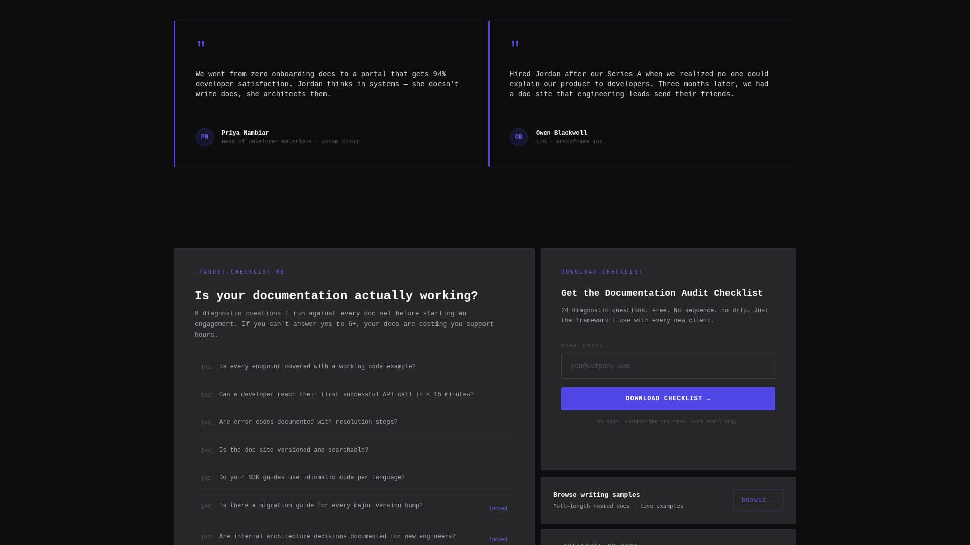 Redline - Bold Technicalwriter Landing Page Template