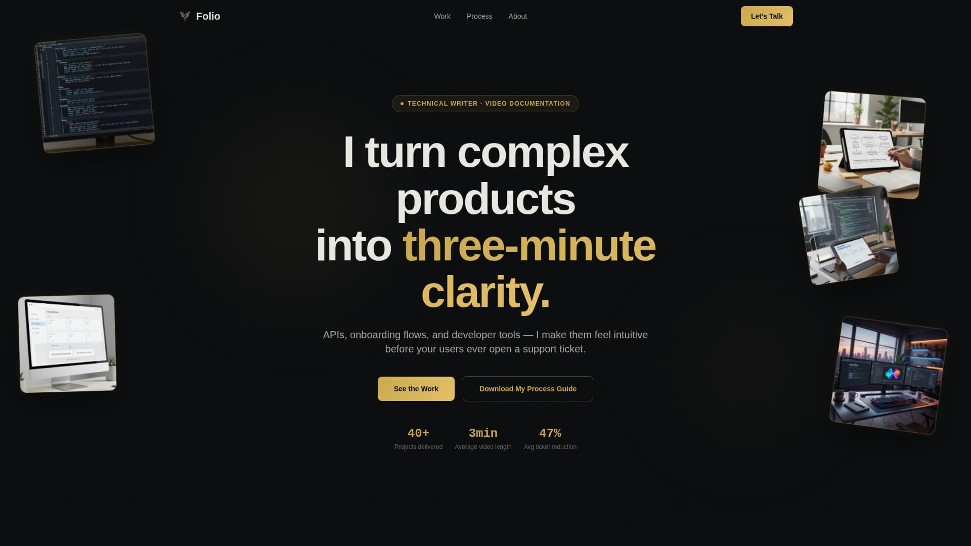 Folio - Stunning Technicalwriter Landing Page Template