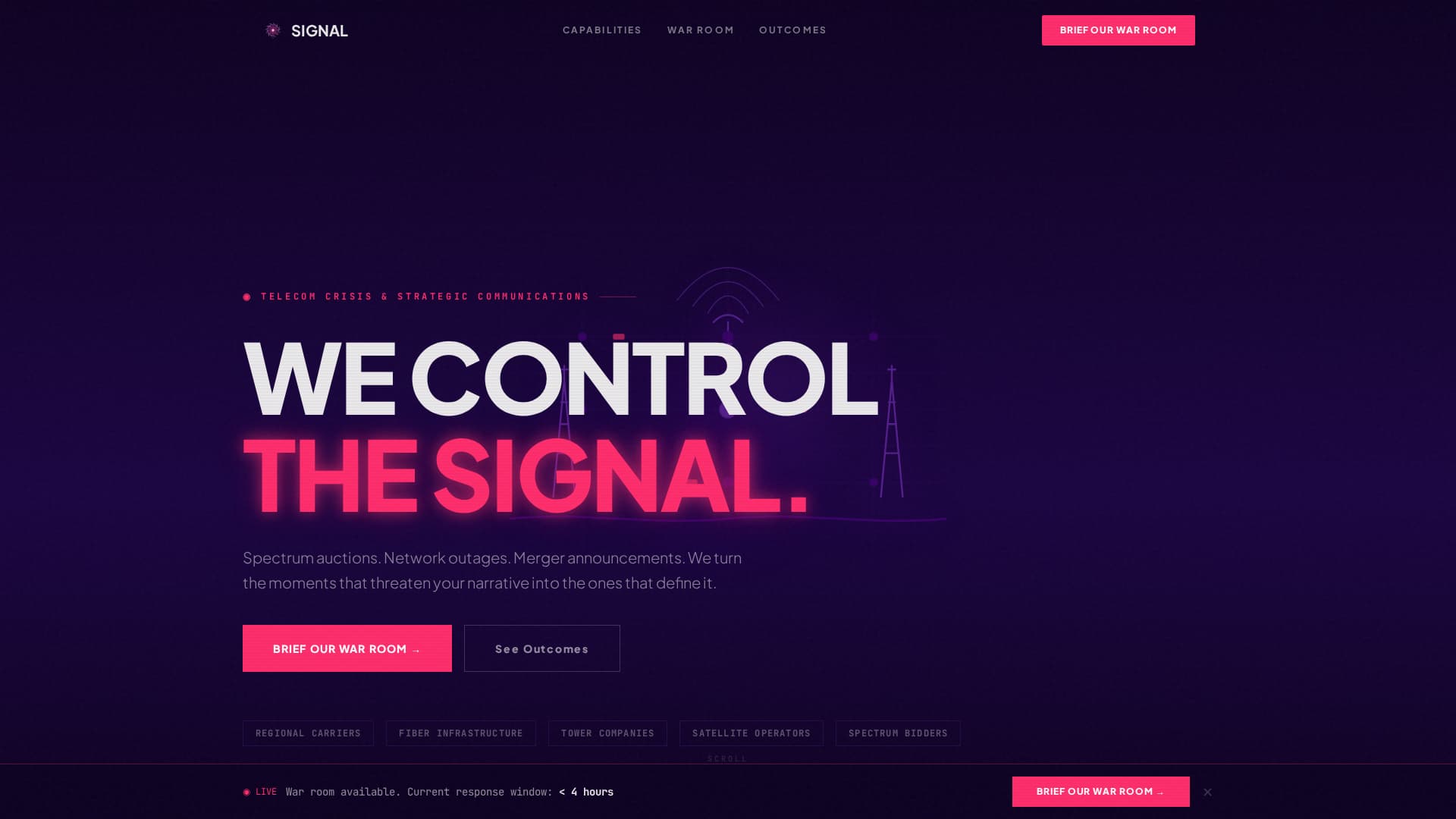 Signal - Highvoltage Telecommunications Landing Page Template