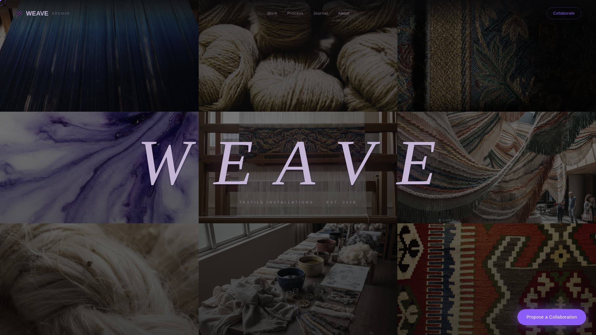 Weave - Immersive Textile Landing Page Template