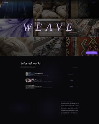 Weave - Immersive Textile Landing Page Template
