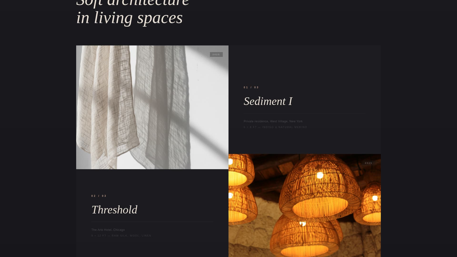 Loom - Sculptural Textile Landing Page Template