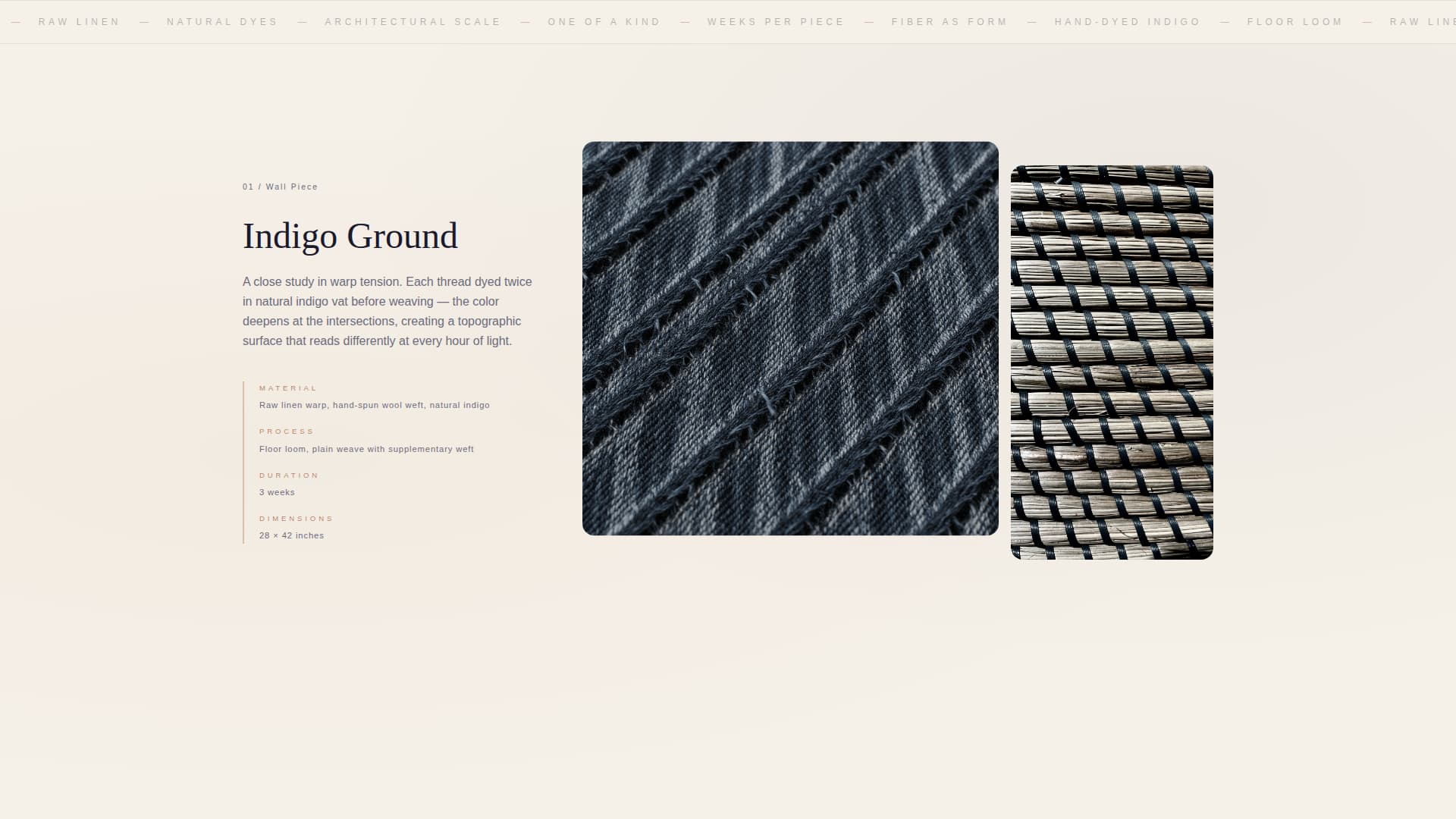 Textile Artist Portfolio Portfolio Website Template