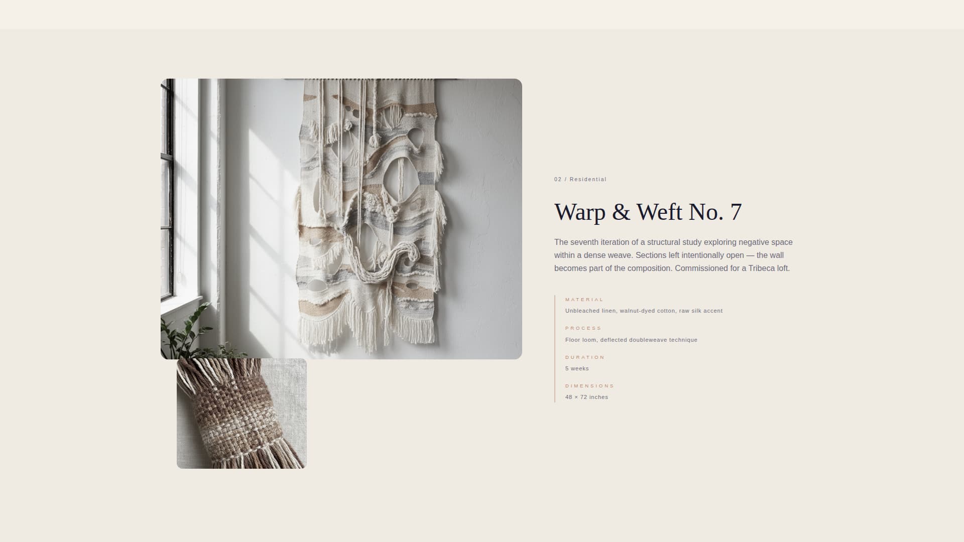 Textile Artist Portfolio Portfolio Website Template