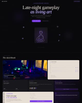 Glitch - Immersive Streamer Landing Page Template