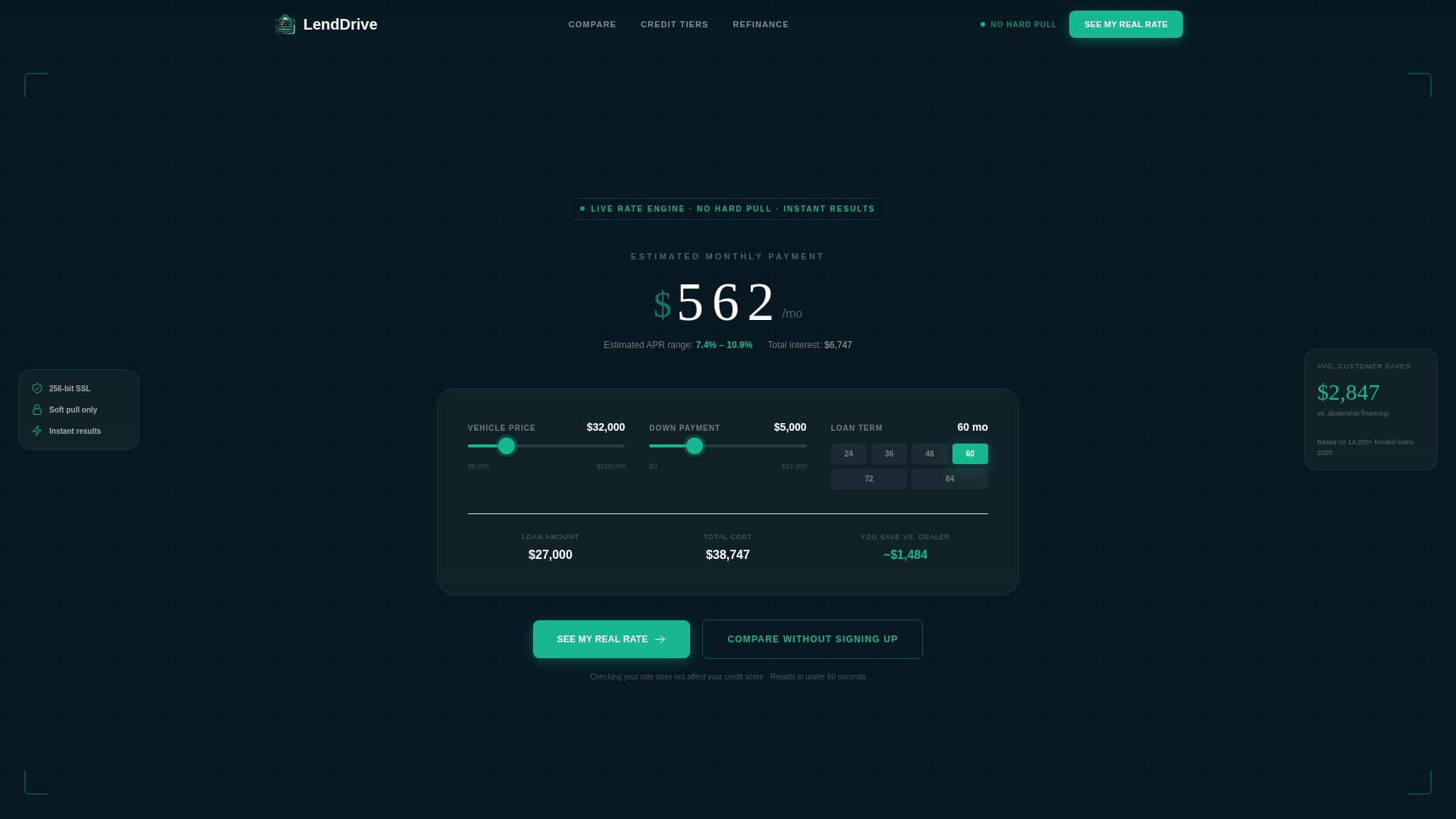 Mortgage & Lending Cost Calculator Website Template
