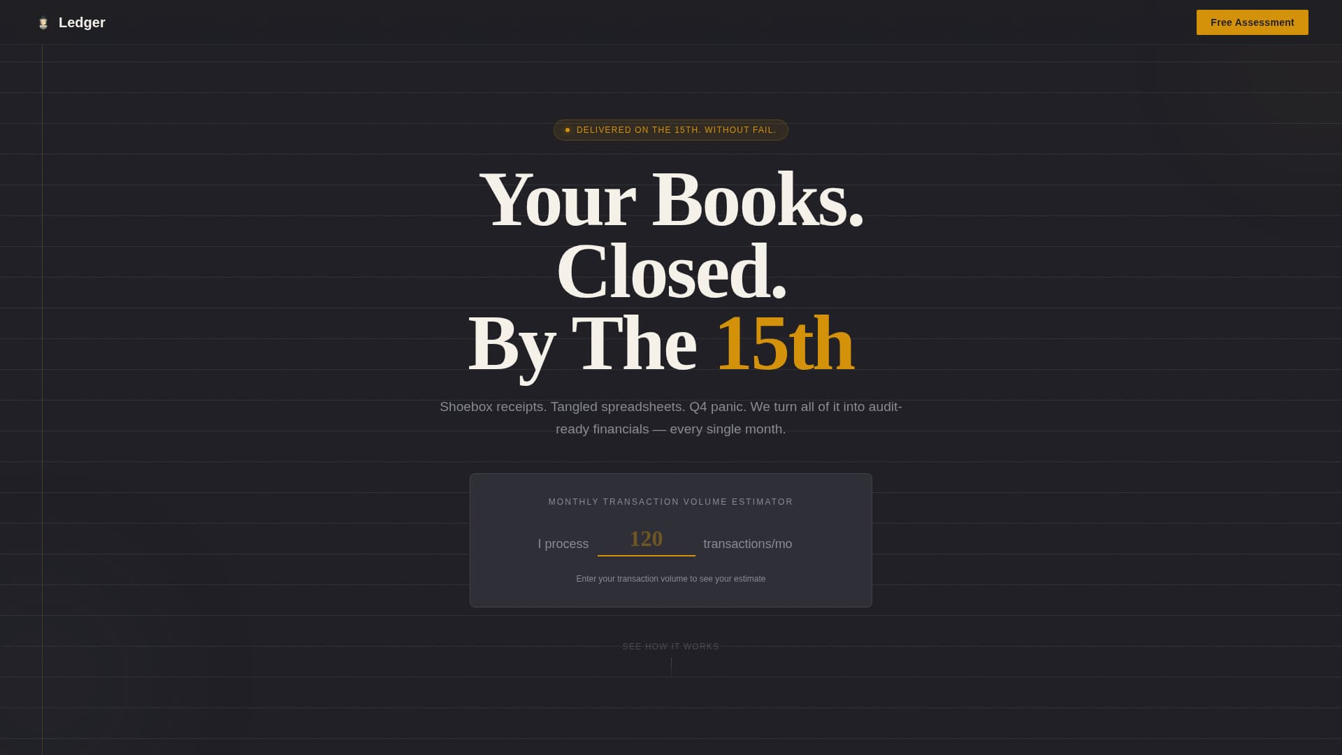 Ledger - Precision Bookkeeping Landing Page Template