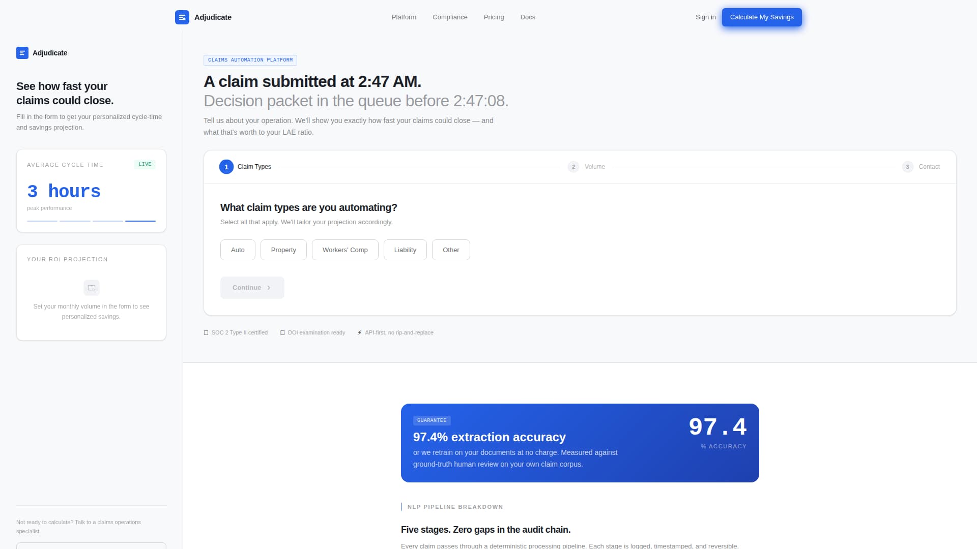 Adjudicate - Precision Claims Landing Page Template