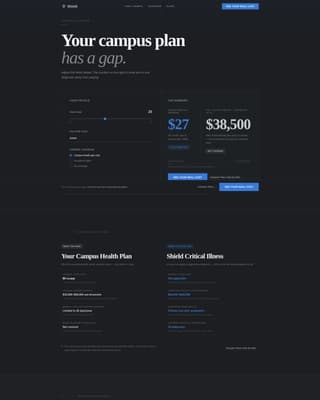 College Student Insurance Specialist Cost Calculator Website Template