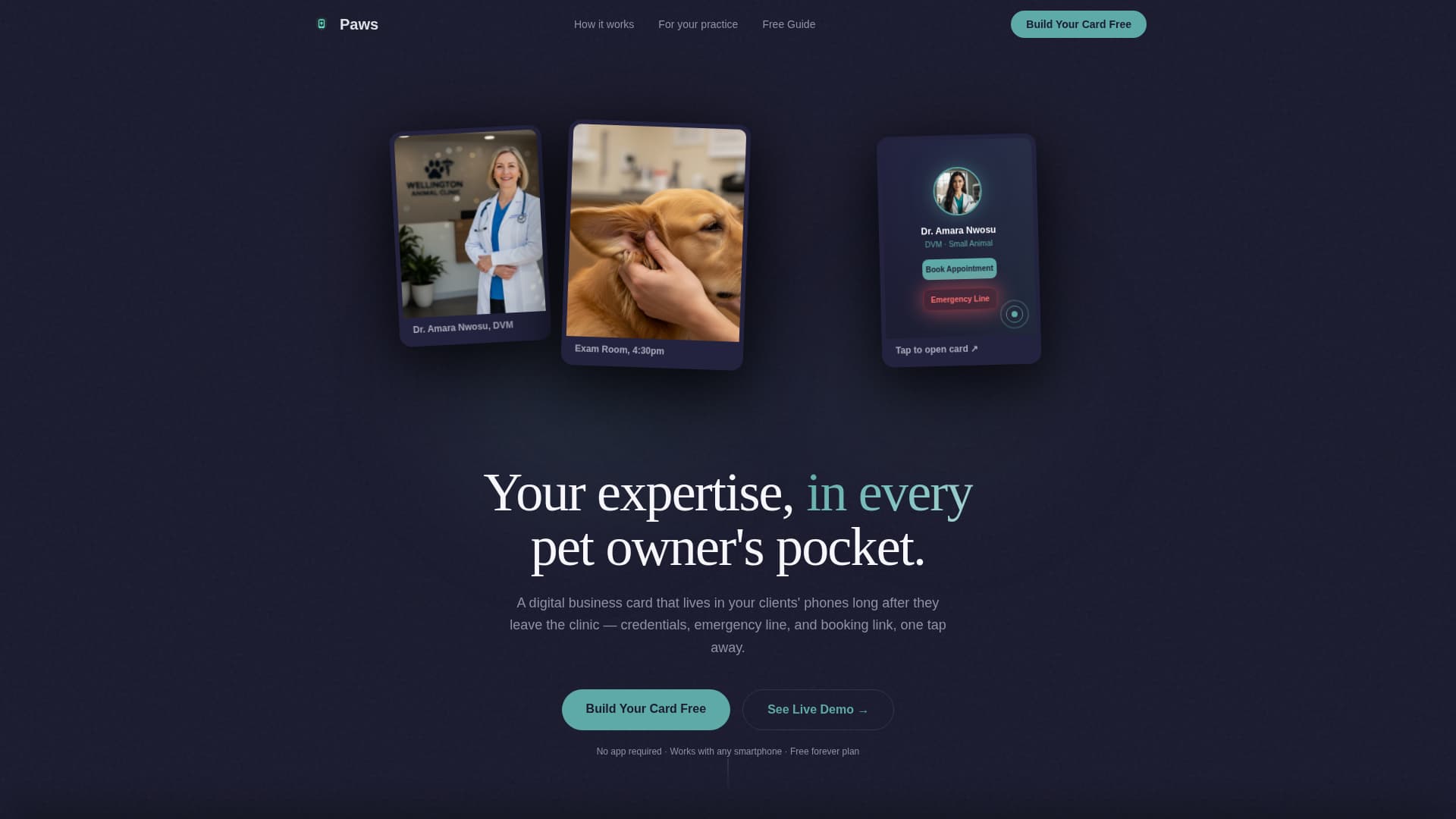 Paws - Trusted Veterinarian Landing Page Template