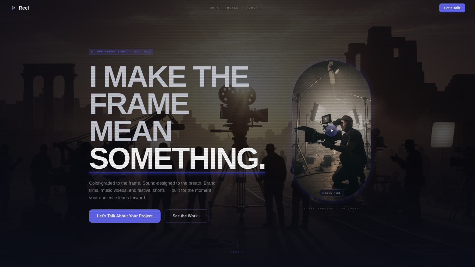 Videographer Portfolio Specialist Portfolio Website Template