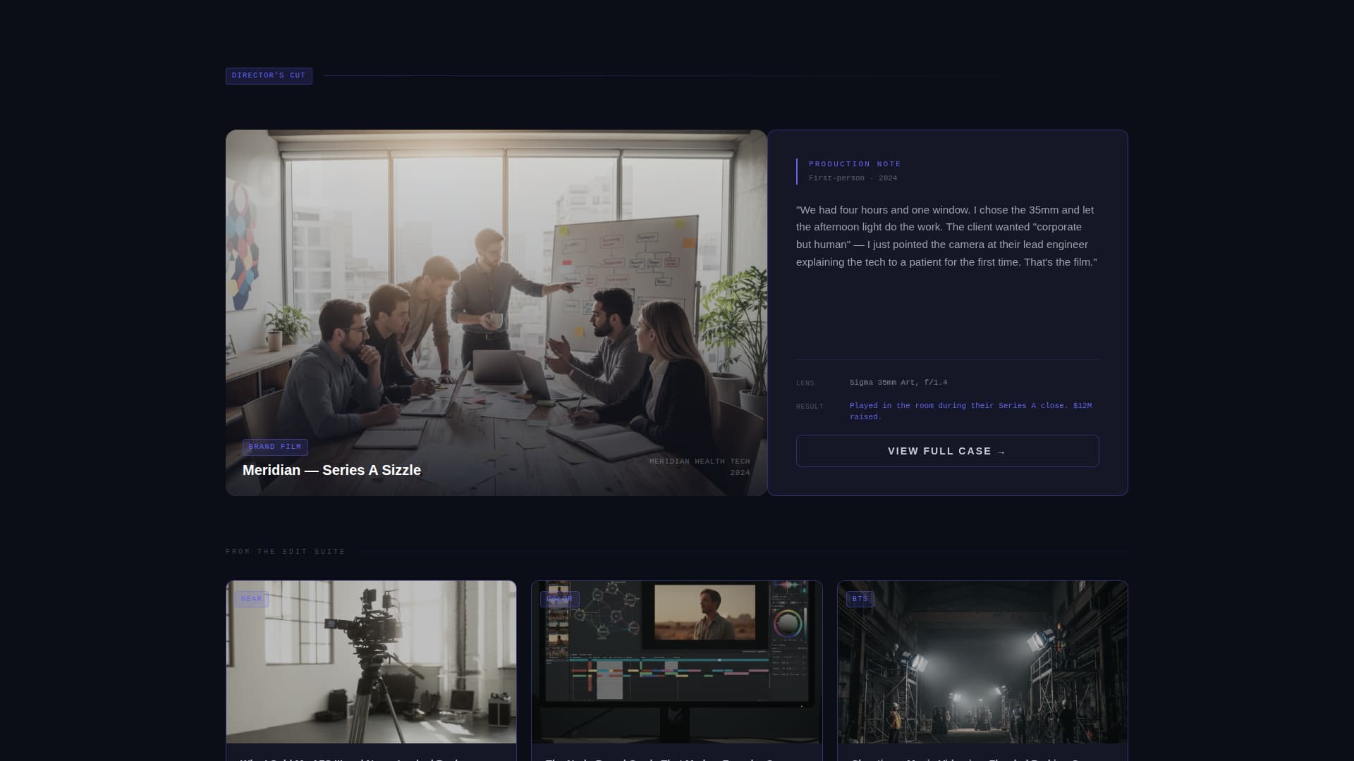 Videographer Portfolio Specialist Portfolio Website Template