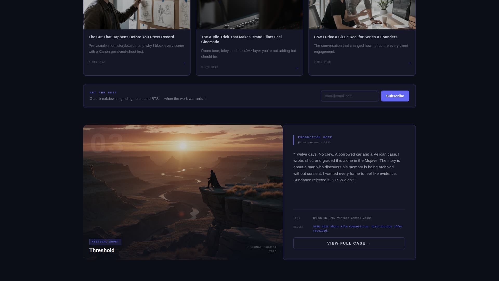 Videographer Portfolio Specialist Portfolio Website Template