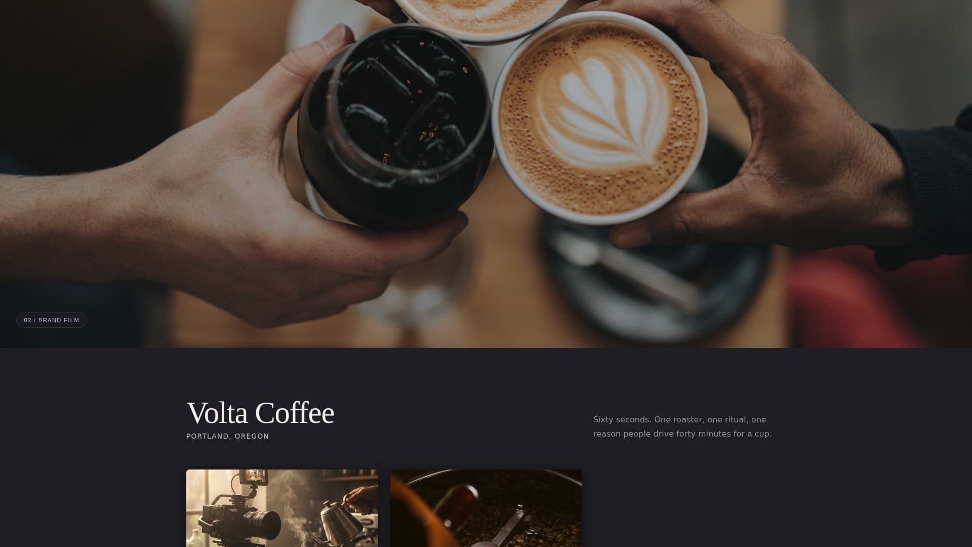 Videographer Portfolio Professional Website Template