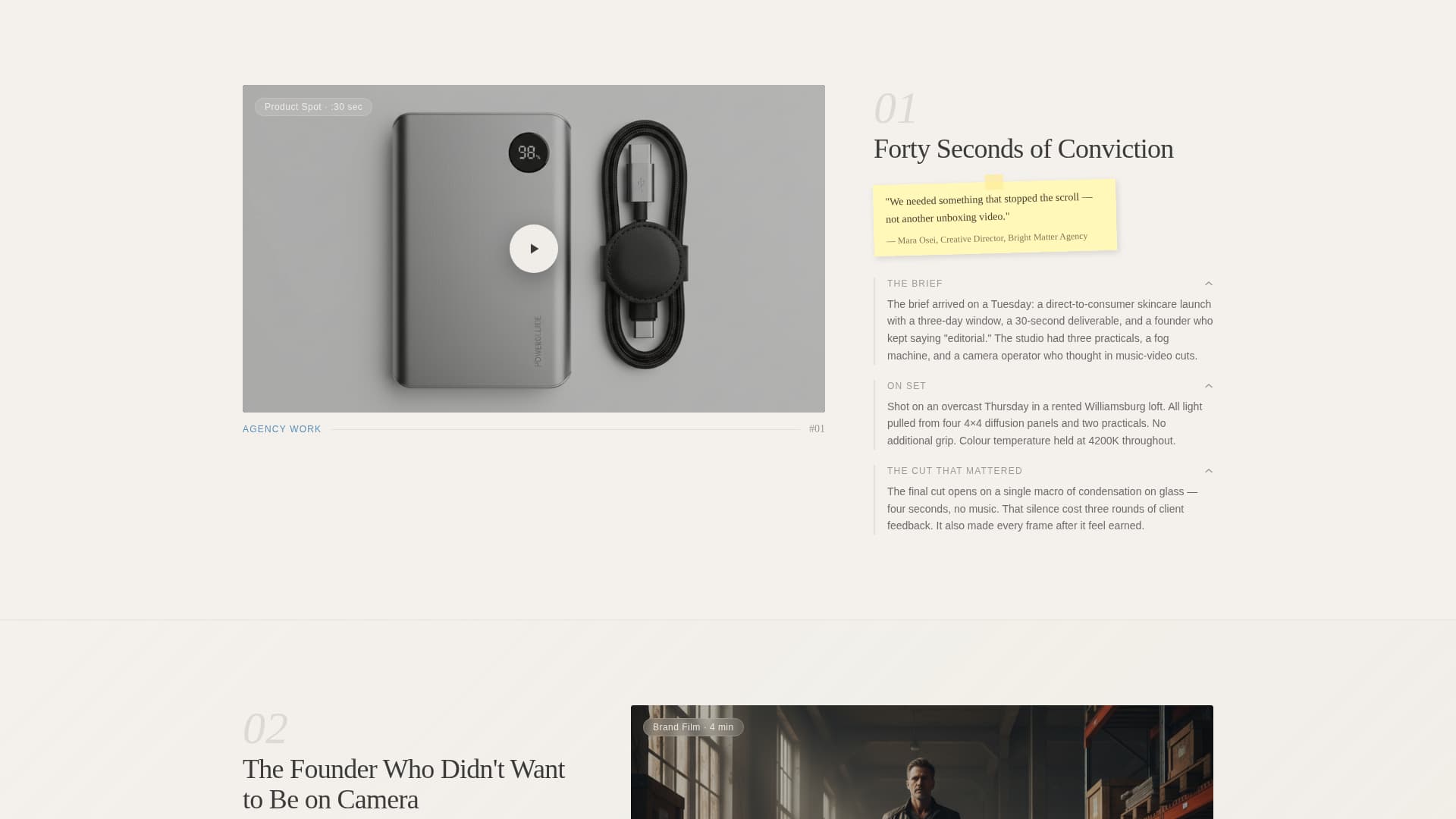 Footage - Cinematic Videographer Landing Page Template