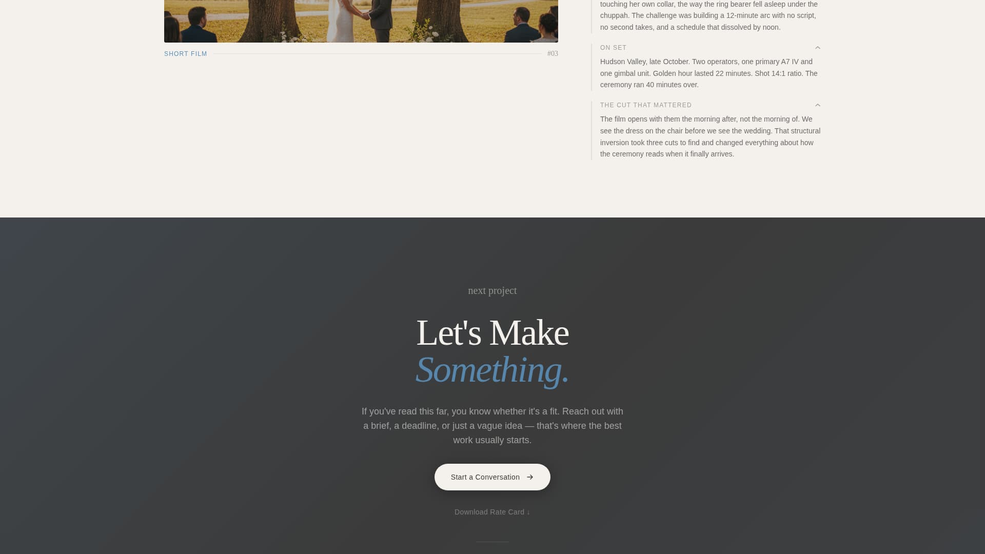 Footage - Cinematic Videographer Landing Page Template