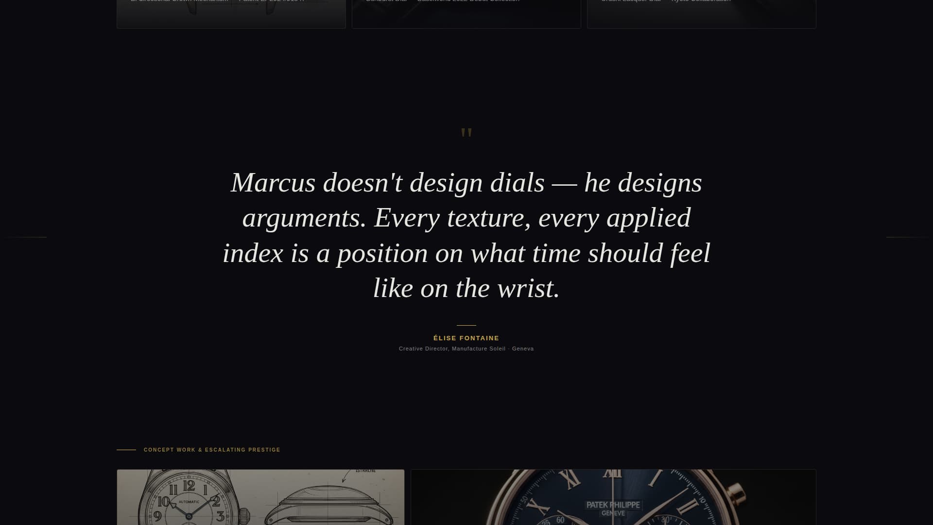 Horology - Prestigious Watchdesigner Landing Page Template