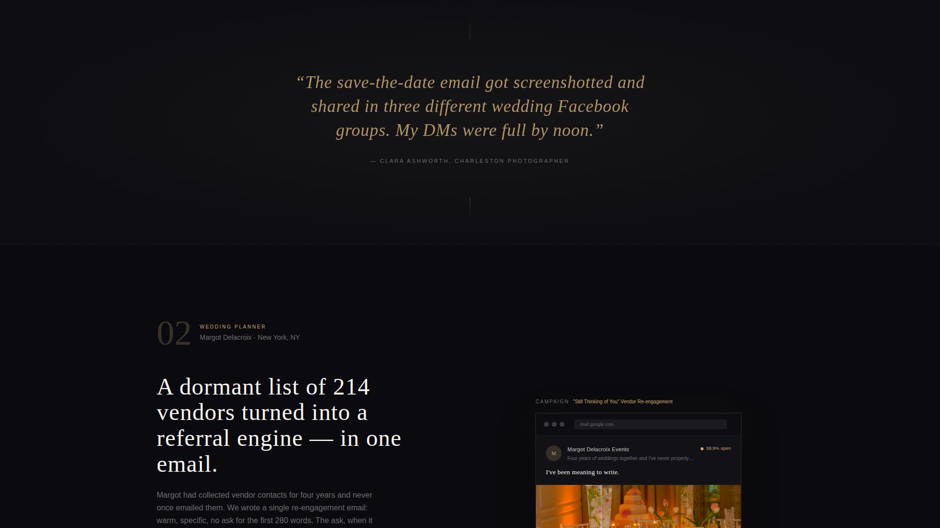 Vow - Elegant Weddingagency Landing Page Template