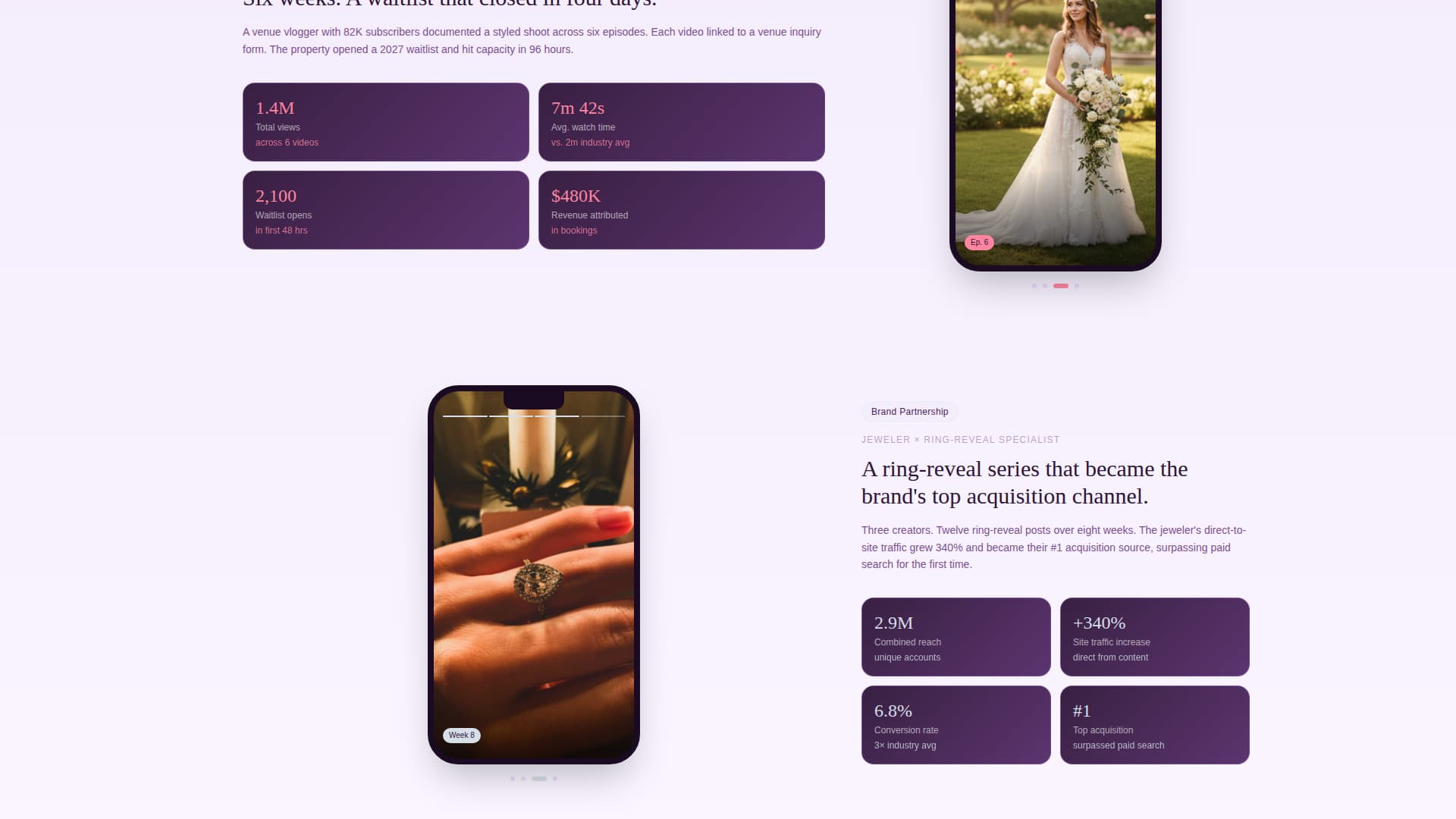 Wedding Marketing & Agency Specialist Booking Website Template