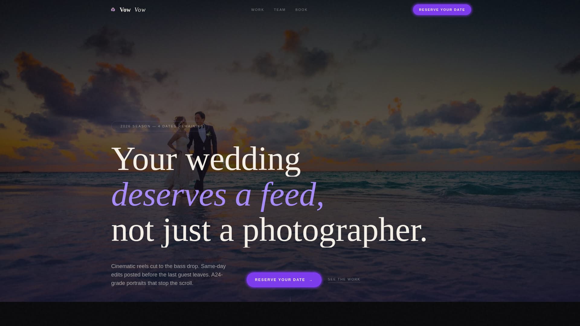 Wedding Marketing & Agency Booking Website Template