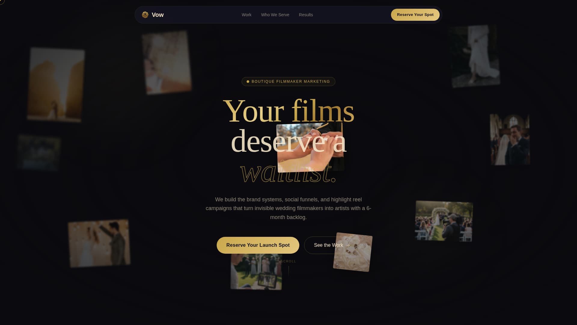 Wedding Marketing & Agency Pre-Launch Website Template
