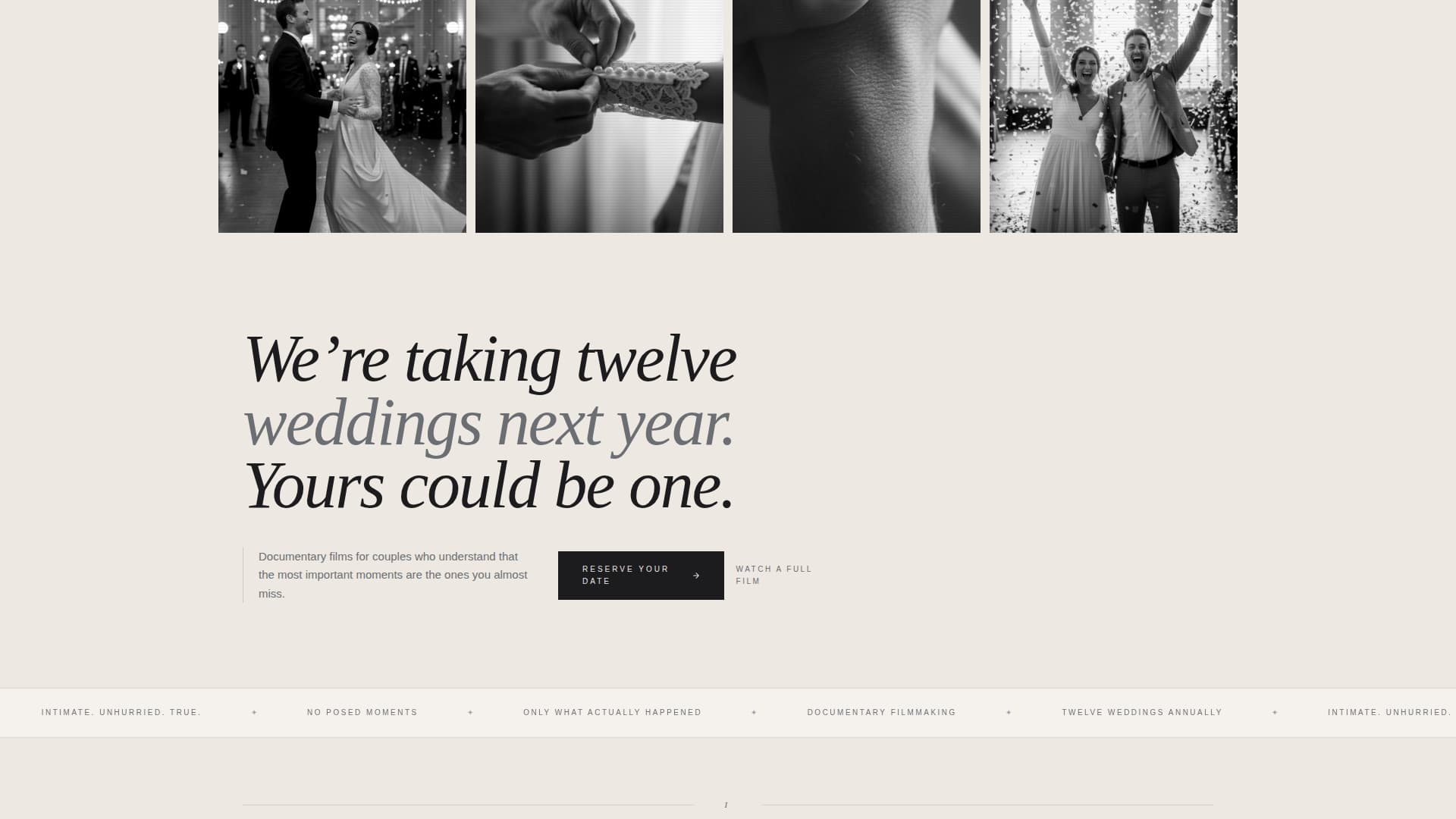 Videography & Film Portfolio Booking Website Template