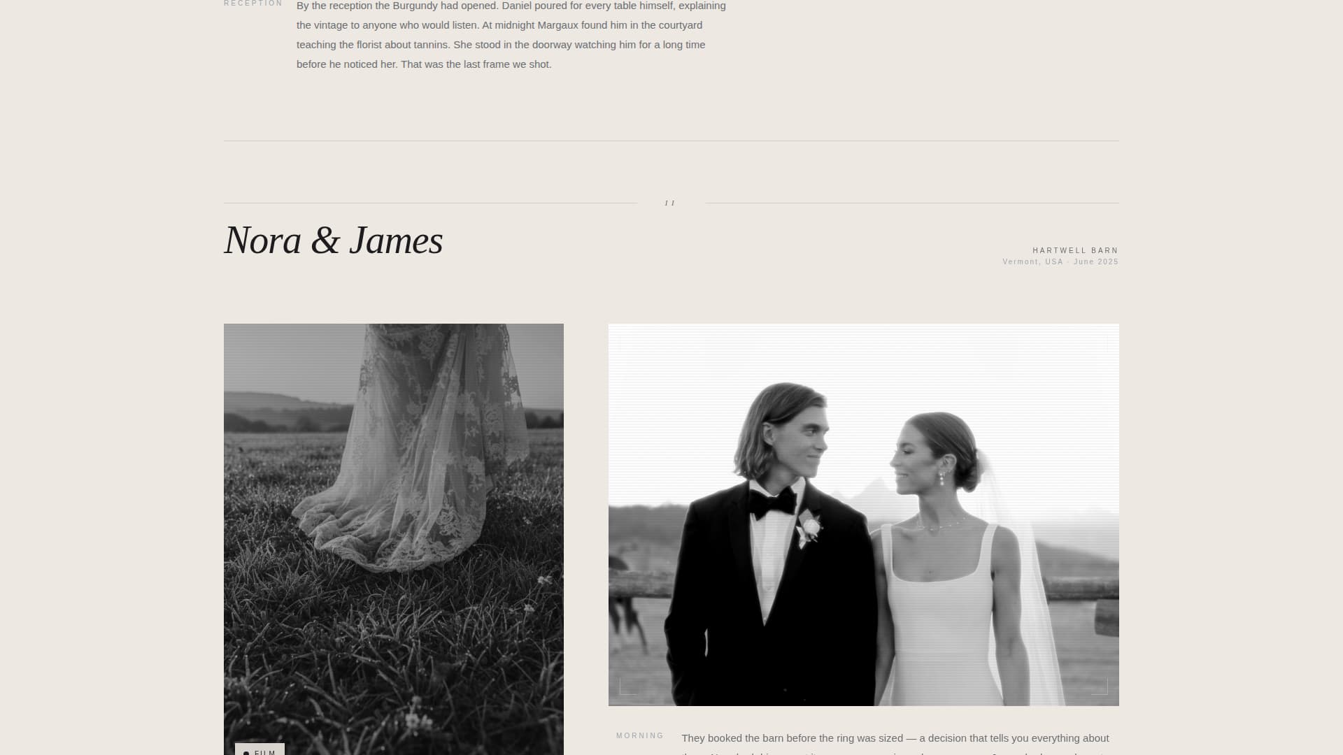 Videography & Film Portfolio Booking Website Template