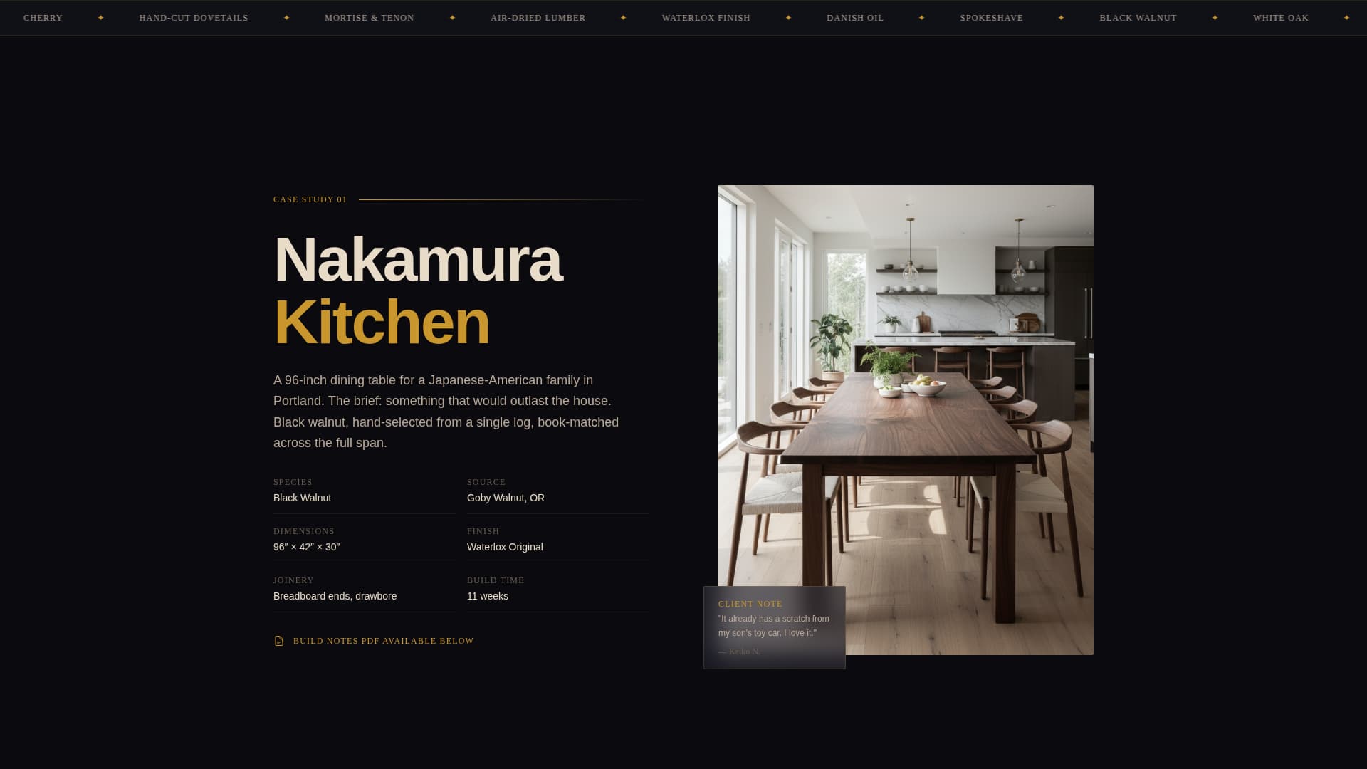 Woodworker Portfolio Specialist Portfolio Website Template