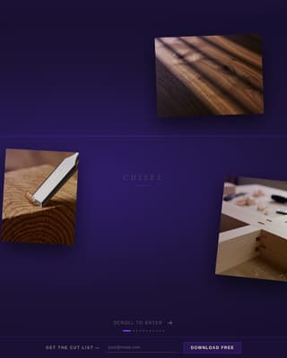 Chisel - Immersive Woodworker Landing Page Template