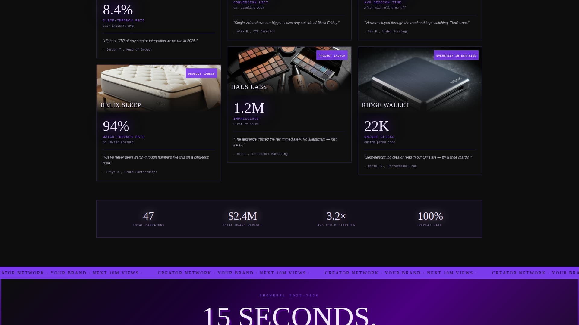 Viewcount - Brutalist Youtube Landing Page Template