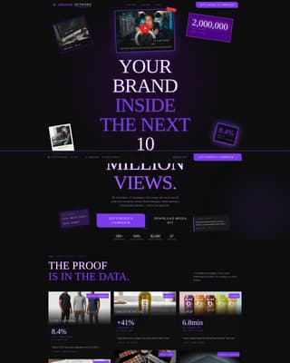 Viewcount - Brutalist Youtube Landing Page Template
