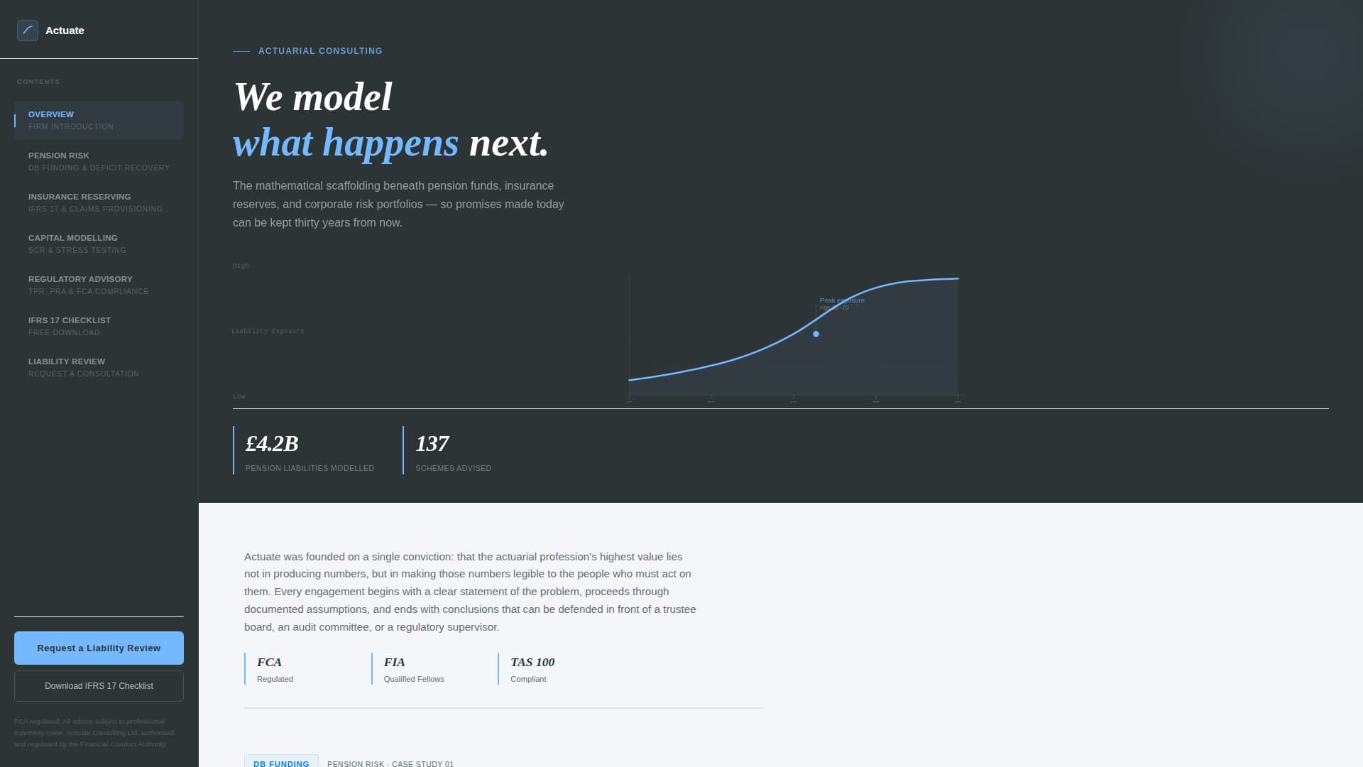 Actuate - Precision Actuary Landing Page Template