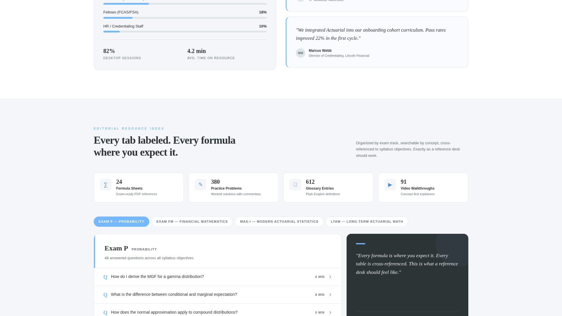 Actuarial - Authoritative Risk Landing Page Template