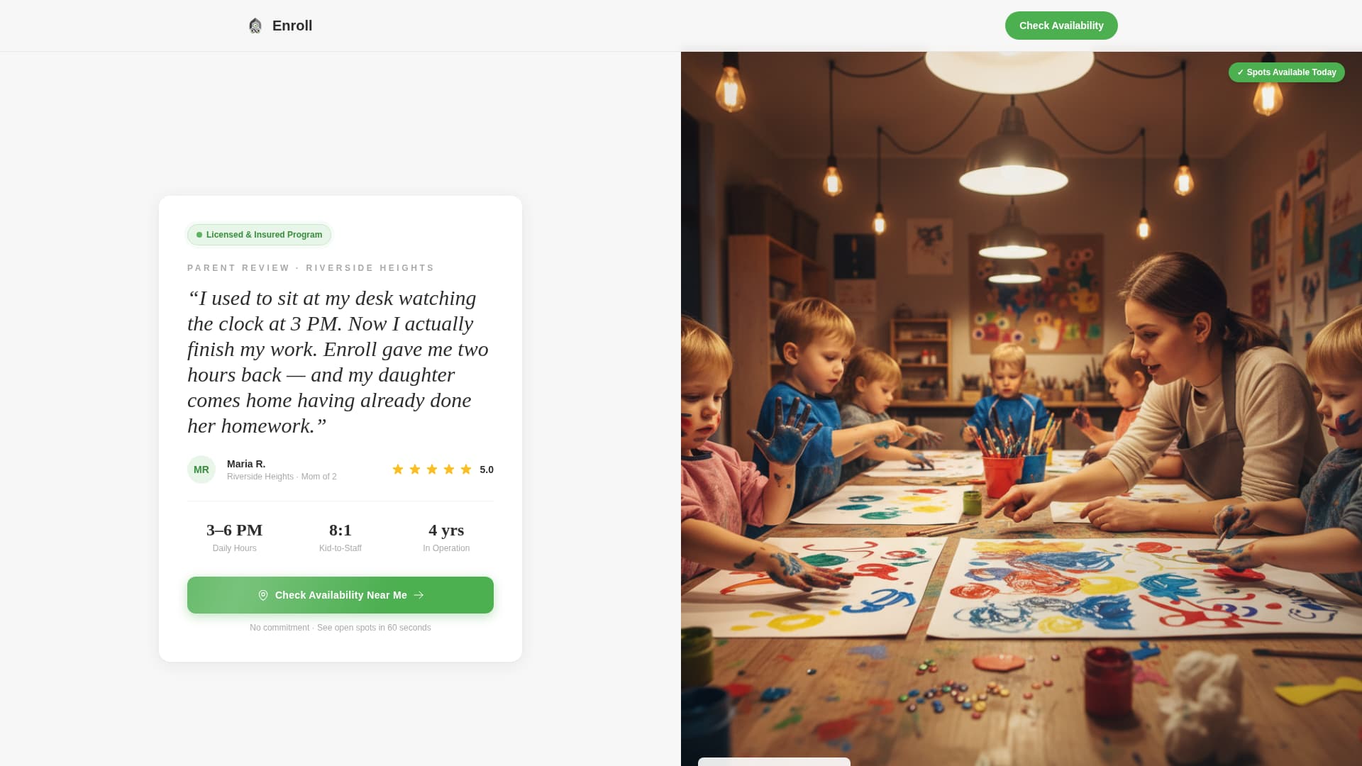 Enroll - Trusted Afterschool Landing Page Template