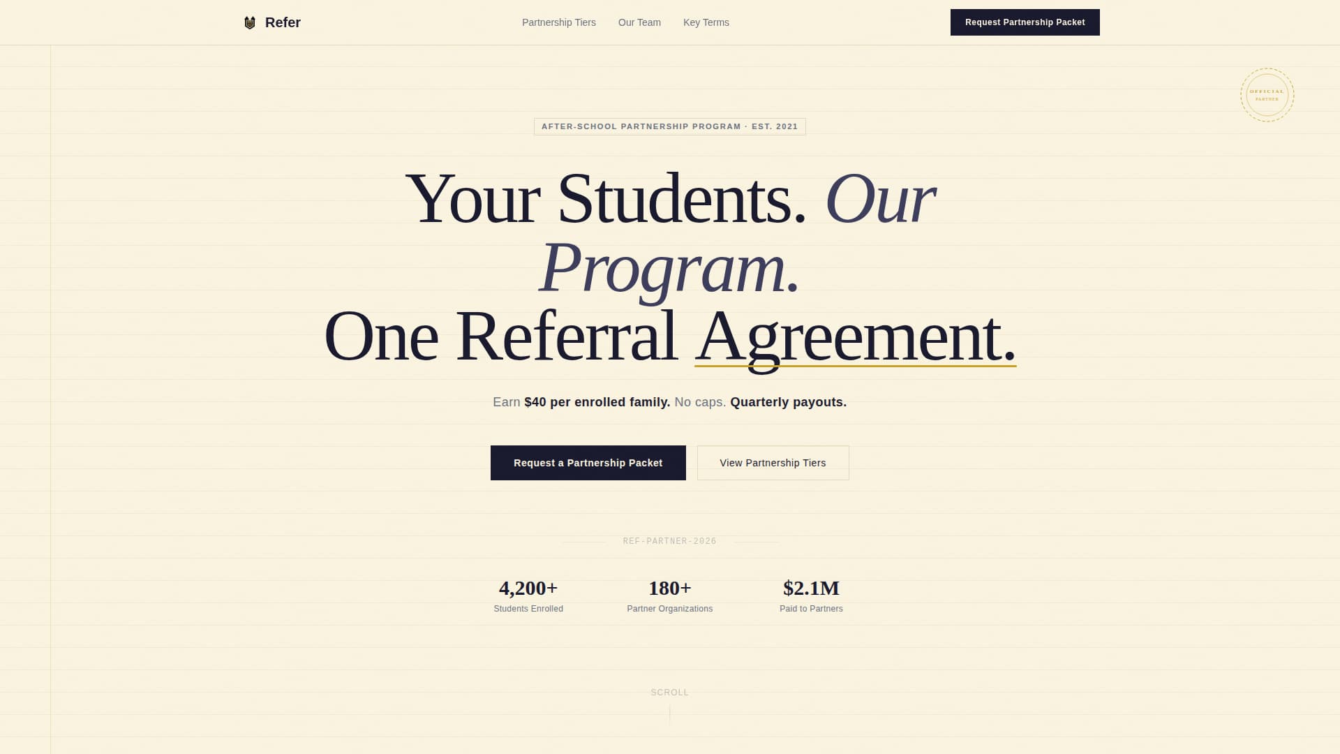 Refer - Authoritative Afterschool Landing Page Template