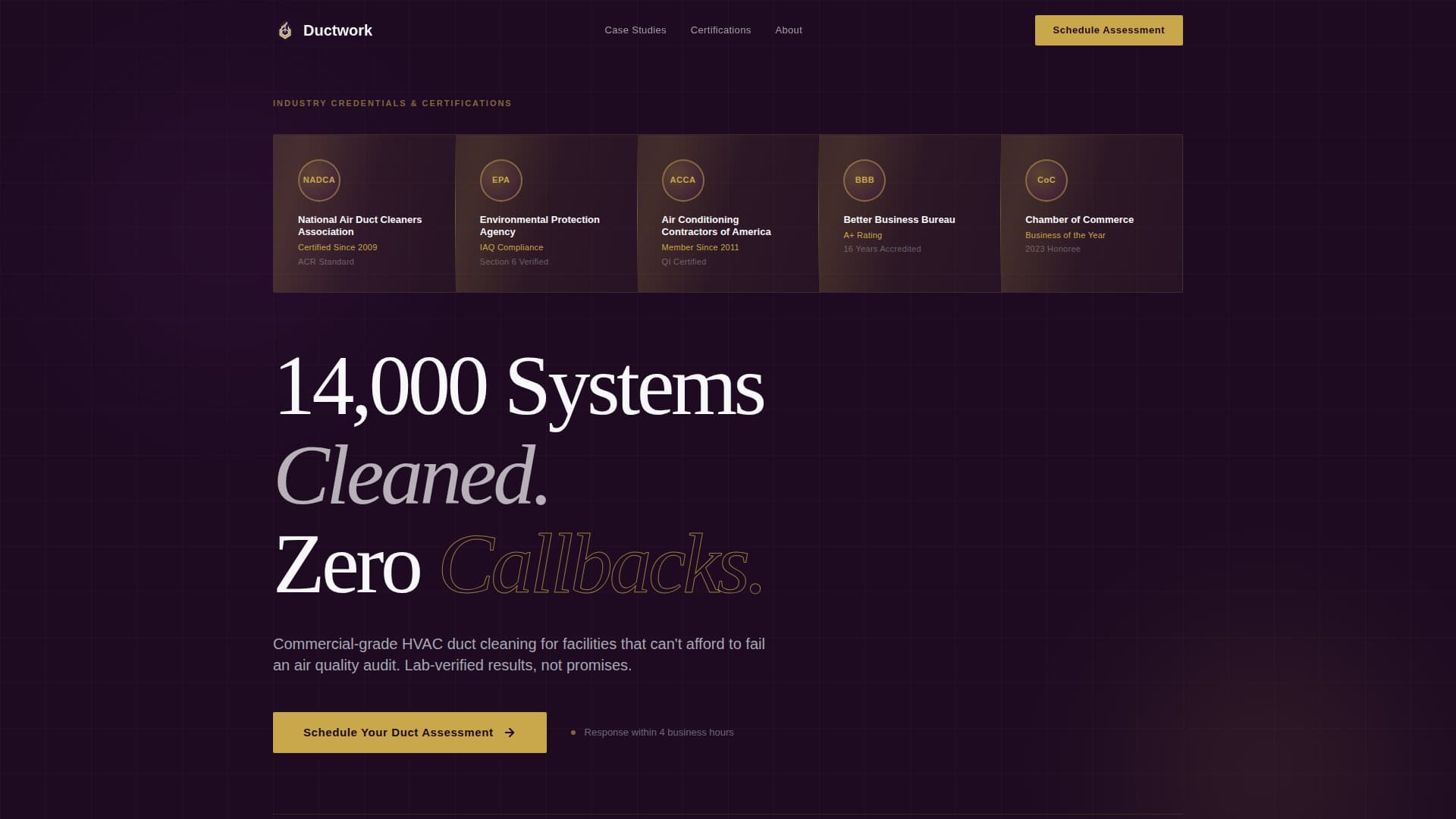 Ductwork - Authoritative Cleaning Landing Page Template