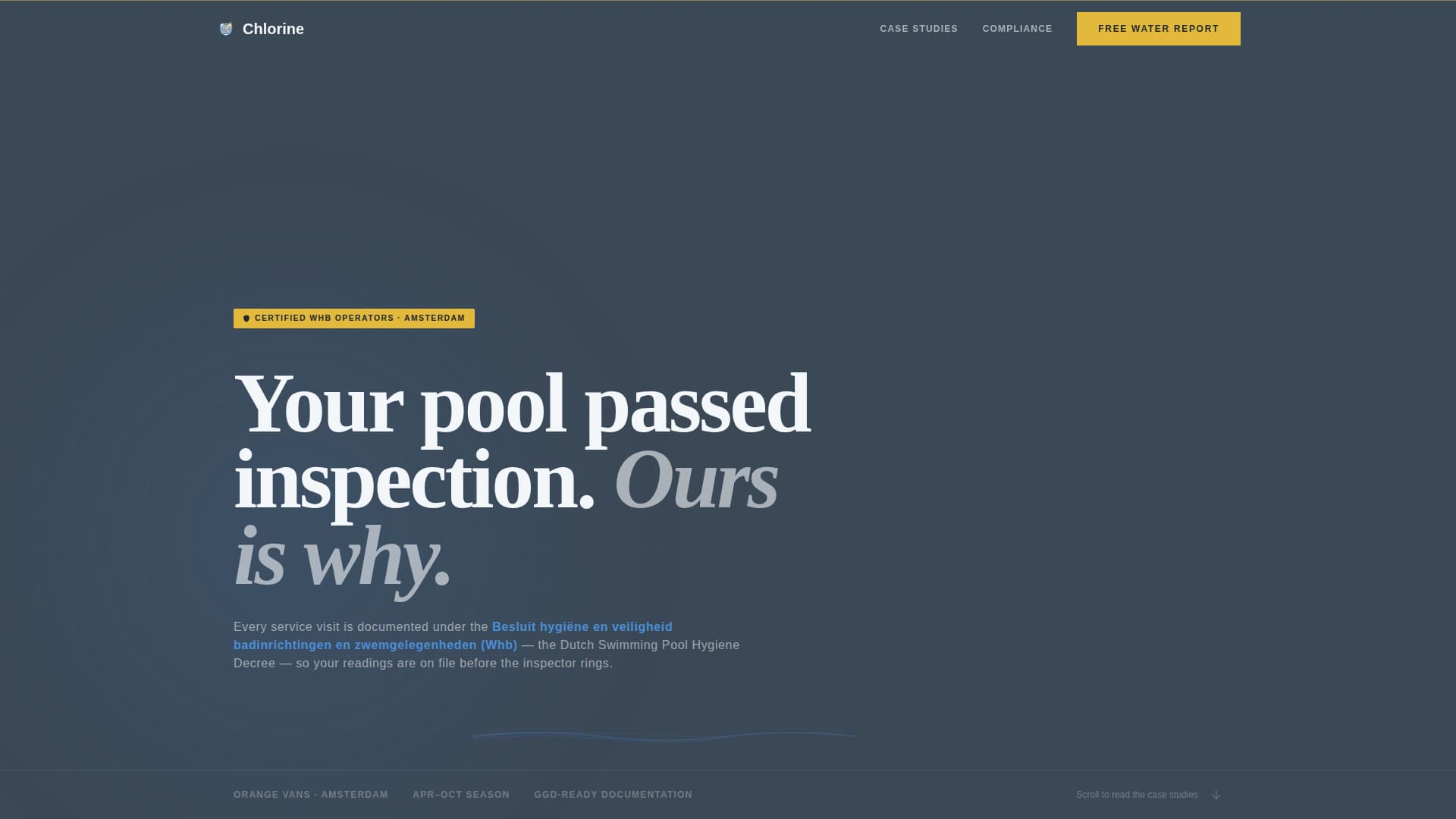 Chlorine - Compliant Pool Landing Page Template