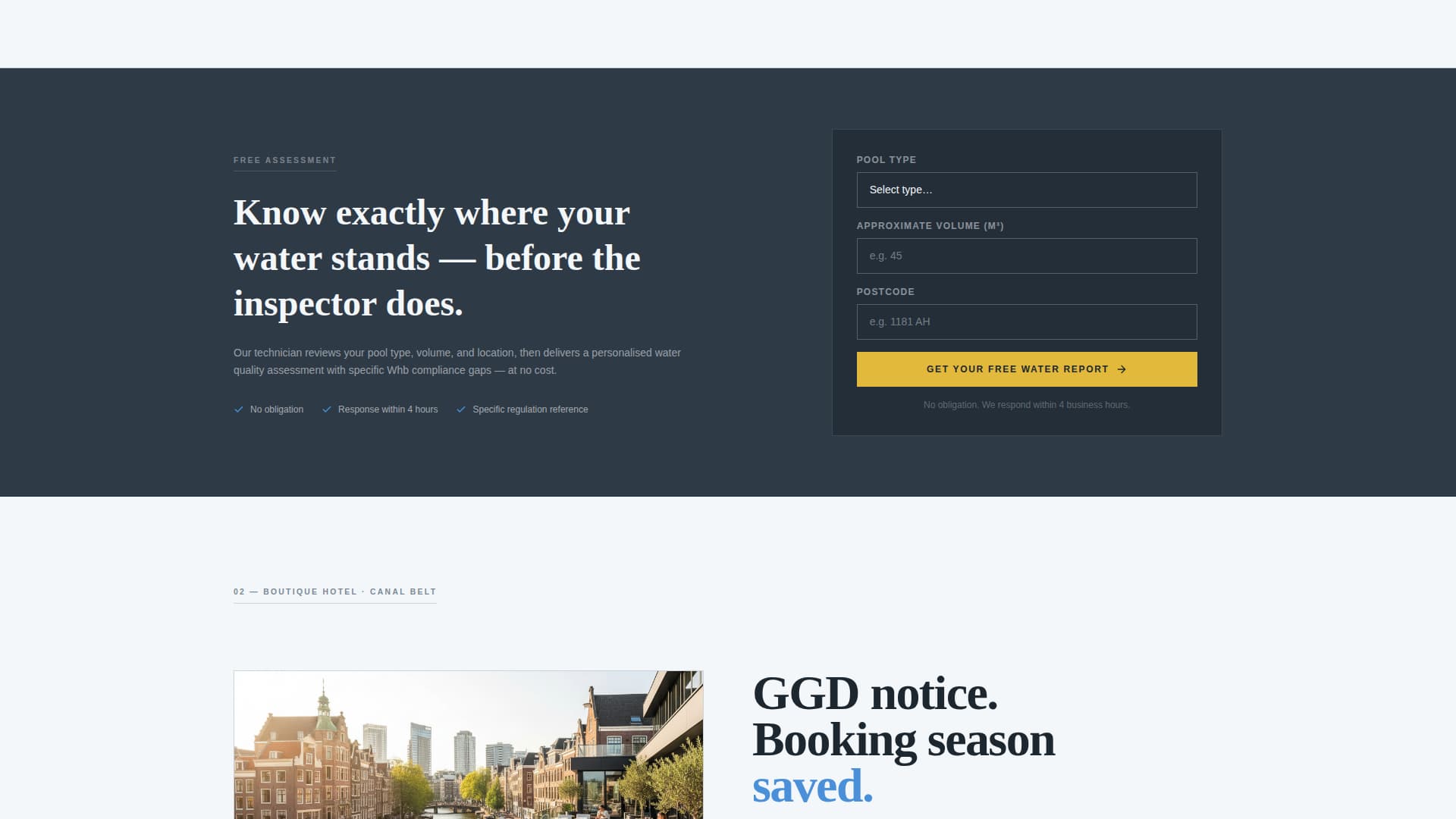 Chlorine - Compliant Pool Landing Page Template