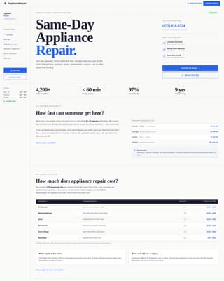 Repairman - Urgent Appliance Landing Page Template
