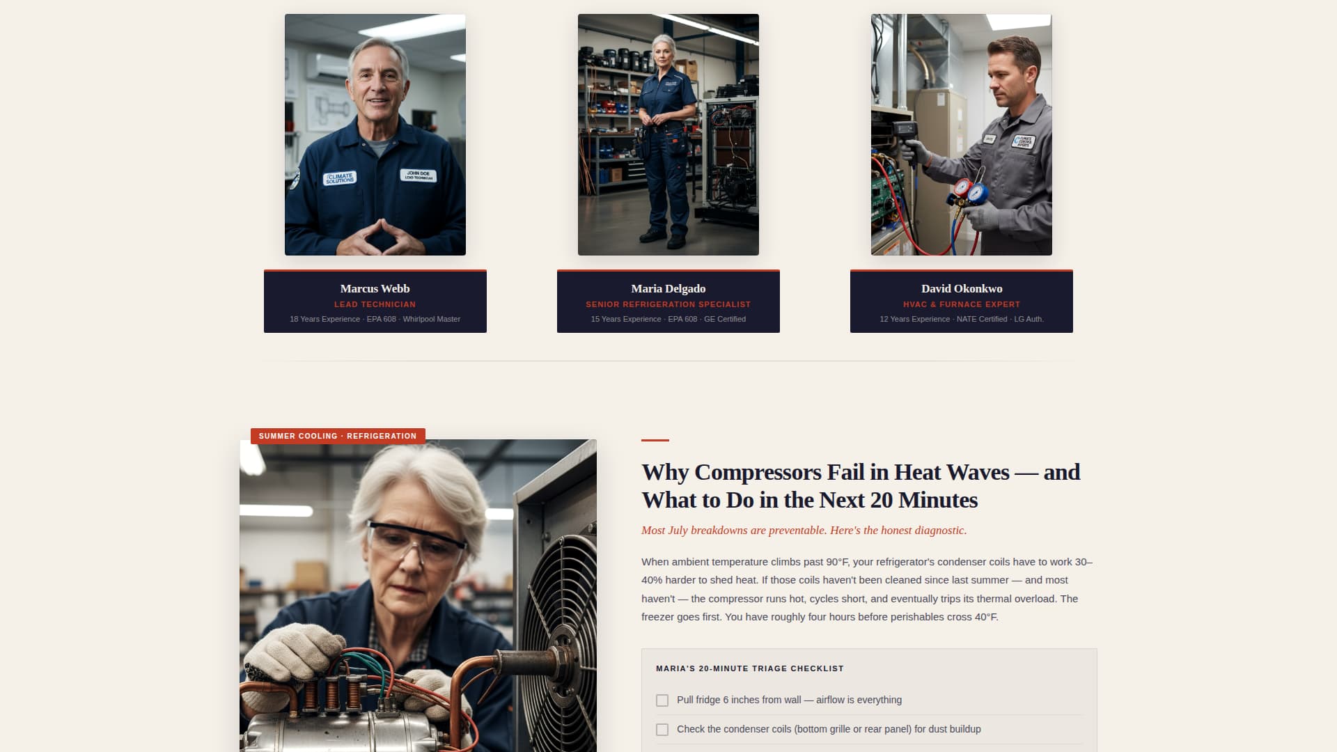 Calibrate - Certified Appliance Landing Page Template