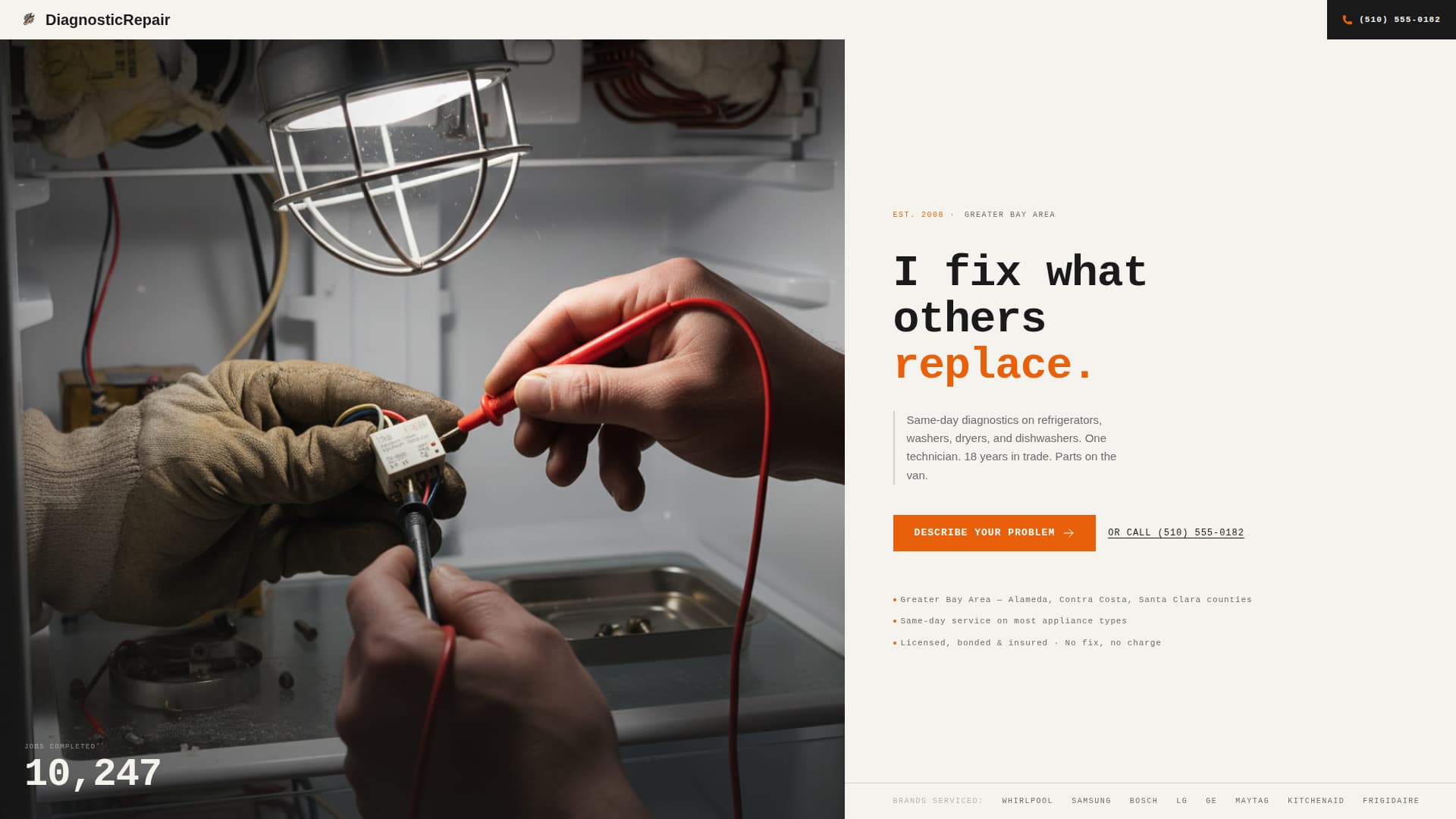 Diagnostic - Trusted Technician Landing Page Template